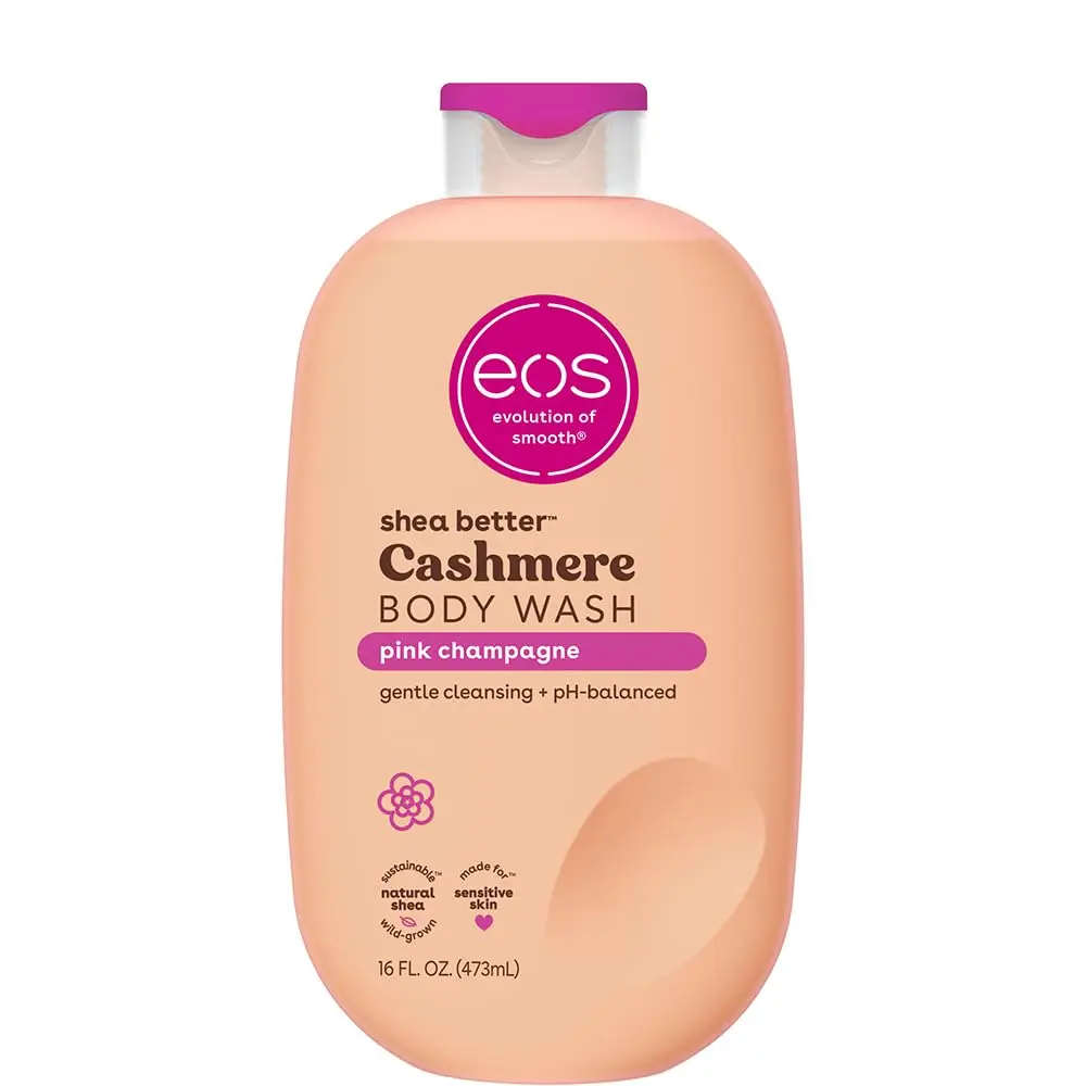 Eos Shea Better Cashmere Body Wash, Pink Champagne, Moisturizing and Nourishing, Ph Balanced Creamy Gel Formula, Paraben & Phthalate Free, Sensitive Skin,16 Fl Oz eos