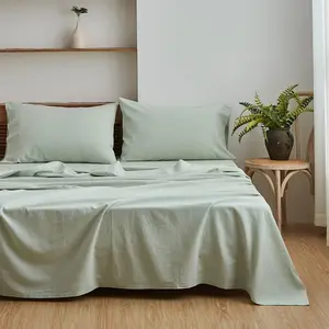 Simple & Opulent Belgian Linen Sheets - Full Size. Khaki Linen Bedding.