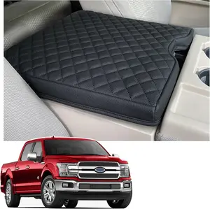 Thicker Center Console Cushion Compatible with 2015-2026  F150 / 2017-2026 F250 F350 F450 with 40/20/40 Jump Seat, Customized PU Leather Cover Center Console Lid Protector (Jump Seat Only)