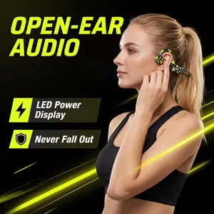 Bone Conduction Bluetooth Earbuds, Neckband Vibration Sport Headphones with Long Battery Life, for Sports & Fitness, for Men & Women