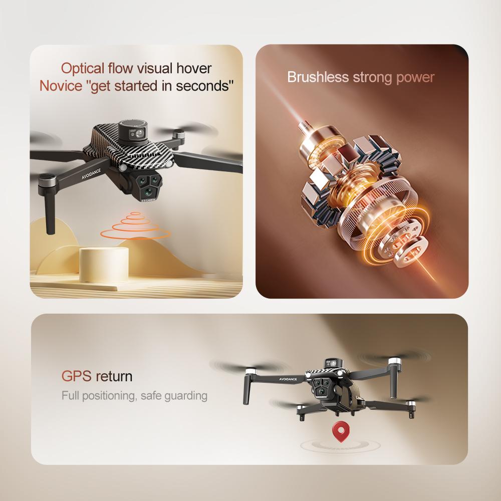 GPS Drone for Adults with 4K Dual Camera, FPV RC Quadcopter, Auto Return, GPS Follow Me, Circle Fly, 4.5" LCD Tablet Screen, Brushless Motor, Lightweight Foldable Drone for Beginners, 2 Batteries + Carrying Case Bundle Obstacle Avoidance optical flow