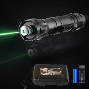 Green Laser Pointer with Kaleidoscope Cap, Rechargeable Handheld Laser Pointer, Adjustable Focus, Pocket Size Aluminum Alloy Design for Outdoor, Hiking & Night Use