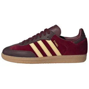 Adidas Wmns Samba OG 'Shadow Red Velvet' Women's Round Toe Lace-Up All Seasons Classic Retro Design Lightweight Cushioning