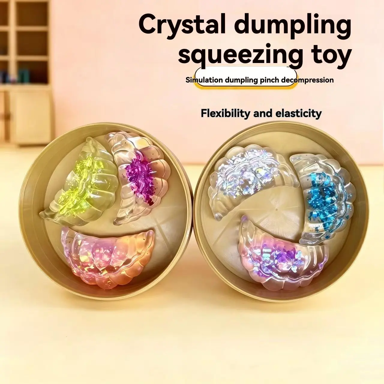 2026 Dumpling kneading soft and non stick squeezing, rebounding, fun and stress relieving Carry simulation food toys with you