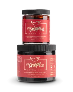 Hot Crispy Oil Extra Hot - Handcrafted Blend of Fresh Fried Garlic Shallots & Hot Chili Peppers for Cooking Dipping Dressings Savory Fare