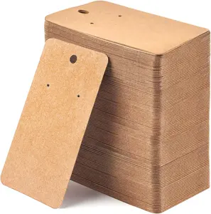 Earring Card Holder 256 Pack Earring Display Cards Hanging Earring, Kraft Paper Tags for DIY Ear Studs and Earrings, 3.5 x 2 Inches (Brown)