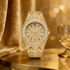 [Mother's Day Gift] Luxury Rhinestone Embellished Classic round dial -Dial Quartz Watch with Gift BoxIncluded Fashion Timeless Classic Watch diamond men Shine at work lead with brilliance.