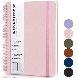 A5 Hardcover Leather Notebook for Work, 100GSM Thick Paper Spiral Bound Journaling Notebooks for Women & Men Office School Note Taking Business
