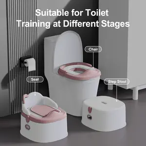 BabyBond 3-in-1 Potty Training Toilet for Toddler, Training Seat & Step Stool - Safe, Sturdy & Easy to Clean, Pink Baby Chair for Boys & Girls, Ideal Christmas Gift for Kids