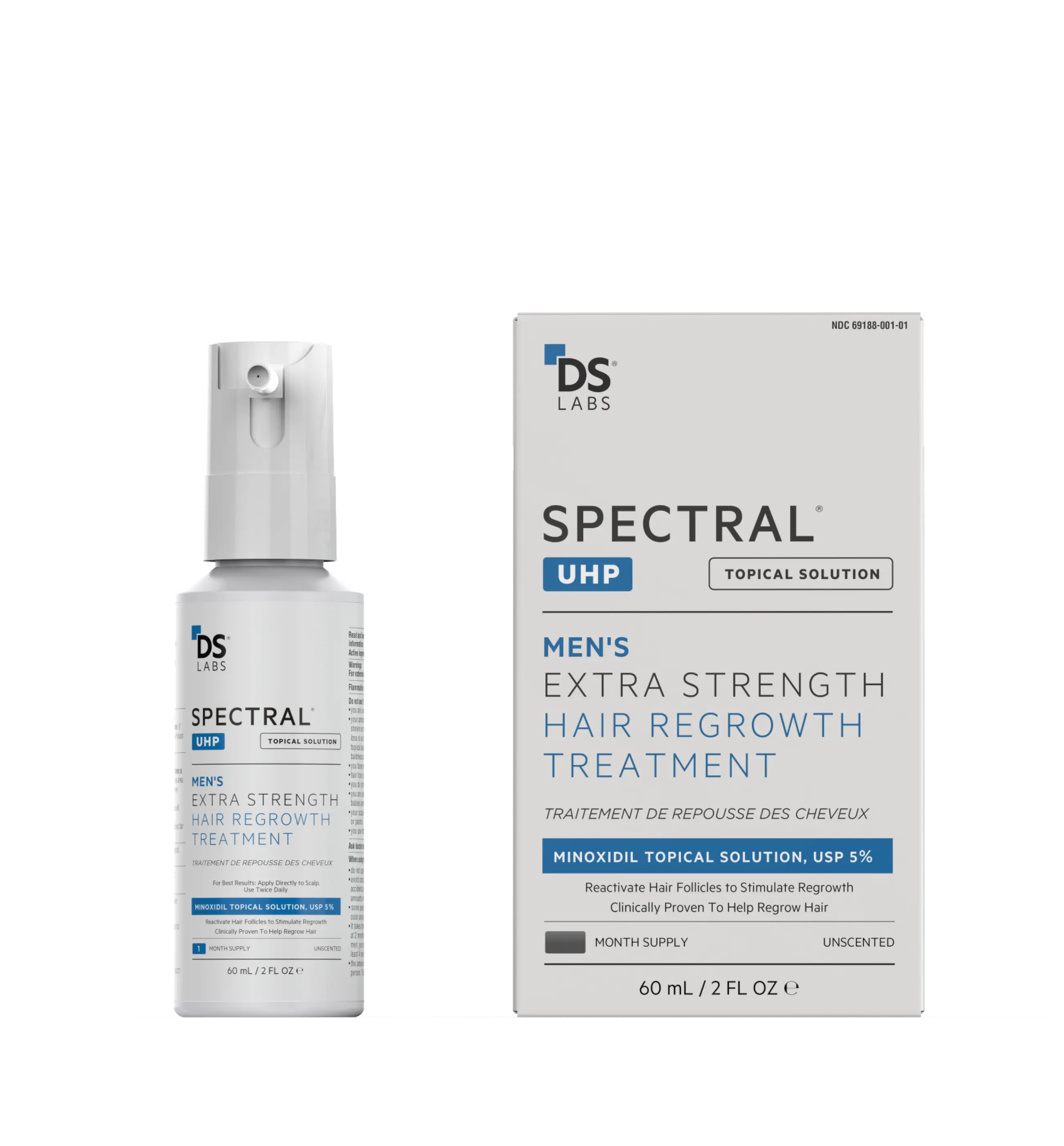 DS Laboratories Spectral.UHP Men's Extra Strength Hair Regrowth Treatment with Minoxidil 5% - FDA Approved & Clinically Proven