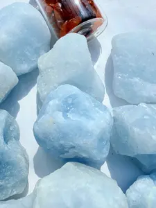 Irregular Shape Celestite Crystal Stone, Natural Quartz Gemstone for Home Garden Decor, Space Decoration & Jewelry Making