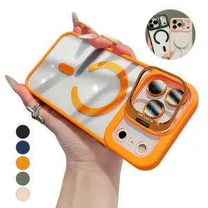 Magnetic Case For iPhone 17 Pro Max 16 15 14 13 12 Camera Lens Protector Anti-Yellowing Soft Edge and Anti-Scratch Hard Back, Shockproof Military-Grade Protection Acrylic Clear Phone Cover