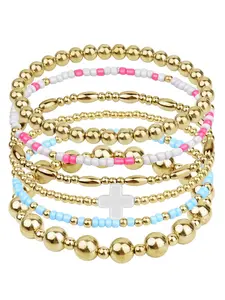 Fashion Beaded Bracelets, Fashionable Beaded Bracelets for Women & Girls, Trendy All-match & Exquisite Jewelry for Birthday Gift, Stackable Bracelets, Beaded Bracelet Set