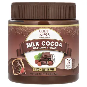 ChocZero Milk Cocoa Hazelnut Spread, 12 oz (340 g)
