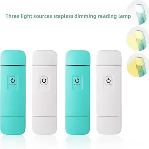 Rechargeable USB LED Clip-On Book Light, Three Color Modes, Adjustable Brightness, Eye-Care, Portable Bookmark Lamp for Reading