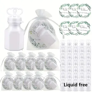 50 Sets Multi-item party favor pack, Wedding Party Favors for Mini Bubble Bottles Set Liquid free, Including 50 Mini Bubble Bottles, 50 Card, 50 Organza Bags, for Wedding Guest Favors, Bridal Shower, Baby Shower, Party Supplies