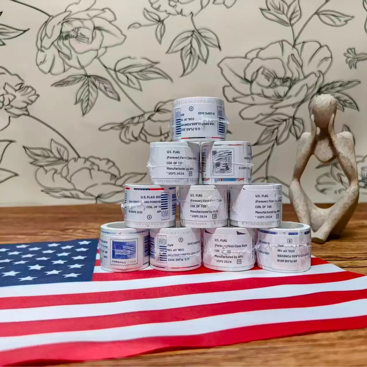 Printed Decor Tape 1Roll - Forever 23 24 25 for Holiday Parcels & Cards Use
