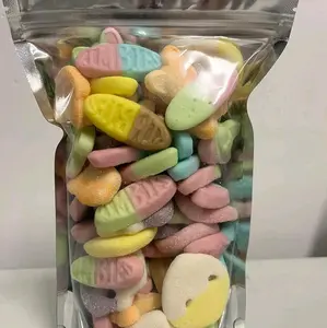 1 POUND SWEDISH STYLE CANDY GUMMY  Mix , Sealed bag  sweet and sour vegan , gluten free , halal , natural colors.  flavors : watermelon, banana toffee, cherry-apple fox, sour mango, sour watermelon alien, pineapple alien, sour grape skull, sour estwaberry