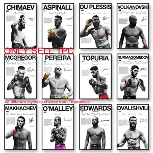 1pc Frameless Famous Boxing Legends Fighting Poster Print Canvas Prints UFC Inspirational ILIA TOPURIA Canvas Painting Wall Art Mural Gym Home Decoration Wall Picture Decor (42 Styles Available)
