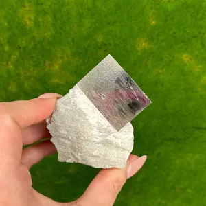 Rectangular Pyrite Cube on Matrix from Navajún, Spain