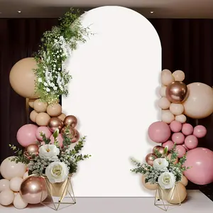 Elegant Nylon Arch Backdrop Cover for Weddings, Birthdays, Banquets, Available in 6ft, 6.6ft, 7.2ft, No Stand Included, Wall Hanging Backdrop, Round Top Backdrop, Wedding Arched Backdrop