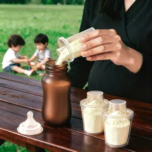 Portable Milk Powder Box, Multi-Functional Snack Storage Container, Food Contact Safe Plastic, Travel-Friendly, Waterproof, Measuring Markers, Meals