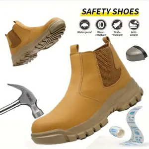 Men's Steel Toe Work Boots – Waterproof, Impact-Resistant, Puncture-Resistant & Breathable Design, Ideal for Tough Outdoor Jobs
