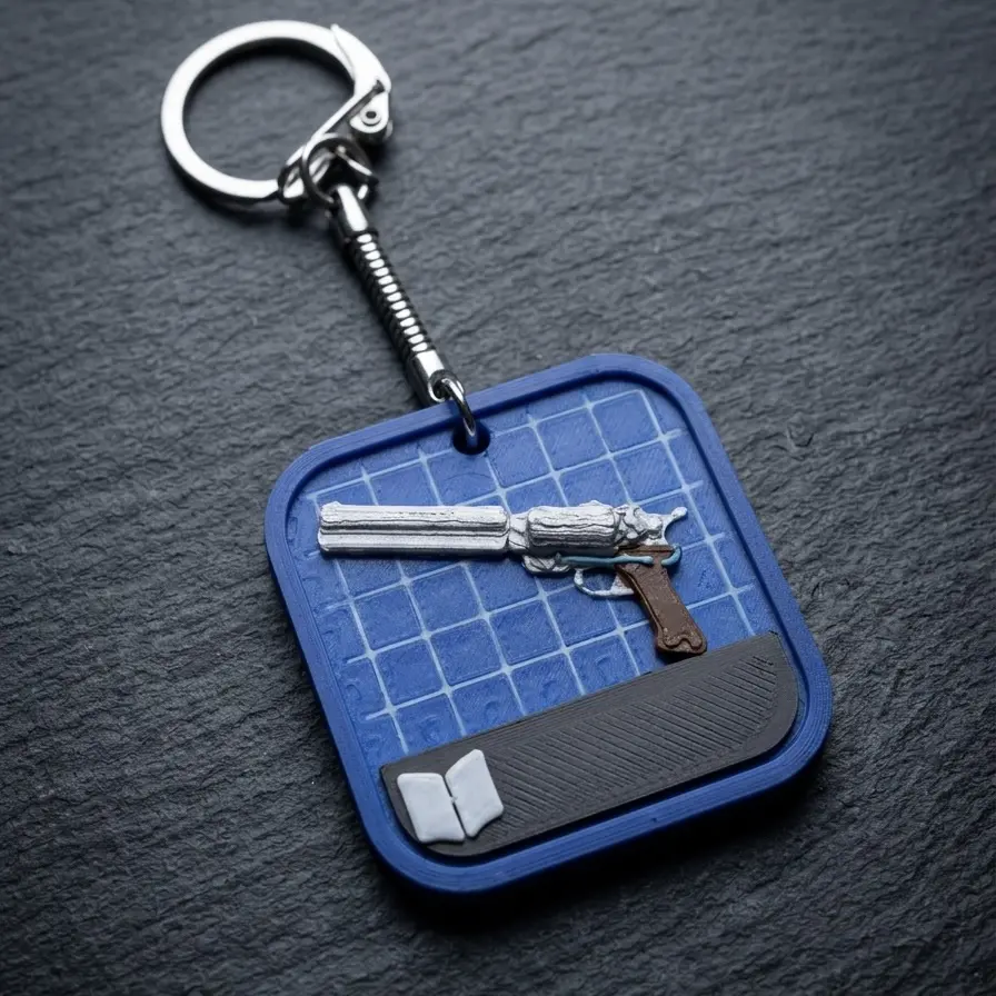 Arc Raiders Inspired Anvil Blueprint Keychain - 3D, Authentic Blueprint Aesthetic, Durable Build, Secure Hardware, Perfect Gift for Gamers