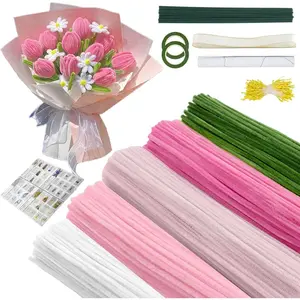 500Pcs Pipe Cleaners and Includes a Variety of Accessories, Pipe Cleaners Crafts,Cute Pizza Shape Chenille Stems for Arts and Craft Projects Creative DIY Decorations flower pipe cleaners  mothersdaygift