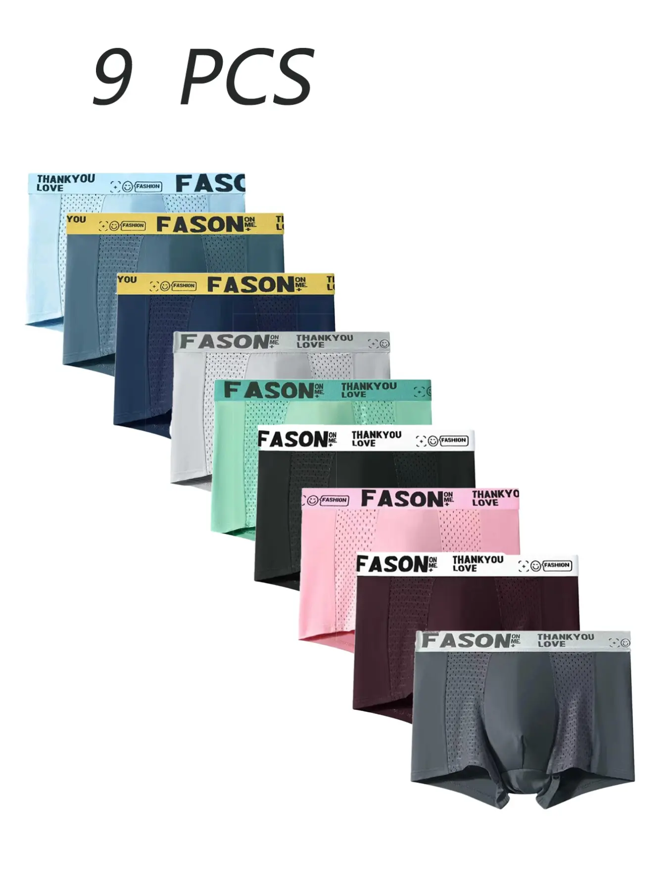 5/9 Pack Men's Boxer Briefs, Comfortable Seamless Breathable Fashion Trunks, Teen Style Straight Leg, Multiple Colors Available, Elastic Boxer Briefs