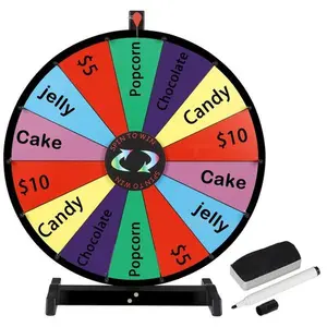 Zeny 24" Spinning Prize Wheel 14 Slots Tabletop Spinner Roulette Wheel for Carnival
