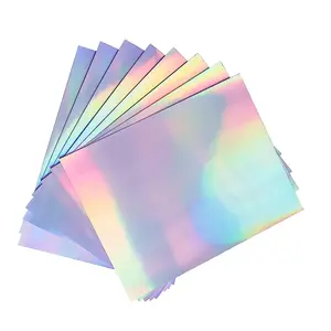 10 Sheets Printable Sticker Paper for Inkjet & Laser Printers, Waterproof Glossy Vinyl Stickers, A4 Size 21x29.7 Cm, Rainbow Design