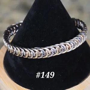 #149 Stainless Steel SB 6" x 3/8" Cuff Bracelet Handmade Artisan Jewelry Unisex Gift Ready Hand Woven Design