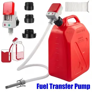 Auto Fuel Transfer Pump - Battery-Powered, Auto Stop Function, 51in Hose, 3 Fuel Tank Adapters, 2.4 GPM Fast Portable Pump for Gasoline, Diesel, 1 Set (Oil Can Not Included, Ideal Christmas Gift)