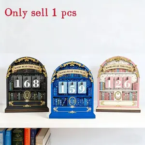 Vintage Book Reading Tracker, Tracks Up to 999 Books, Reading and Shelf Counter, Perfect for Book Lovers, Organize Your Reads Effortlessly, Desk Tidy