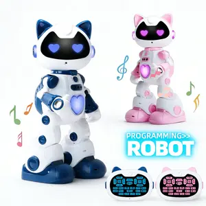 Smart Robot for Kids Blue Pink Programmable Interactive STEM RC Robot Voice Control App Control Gifts for Boys Girls 4-12