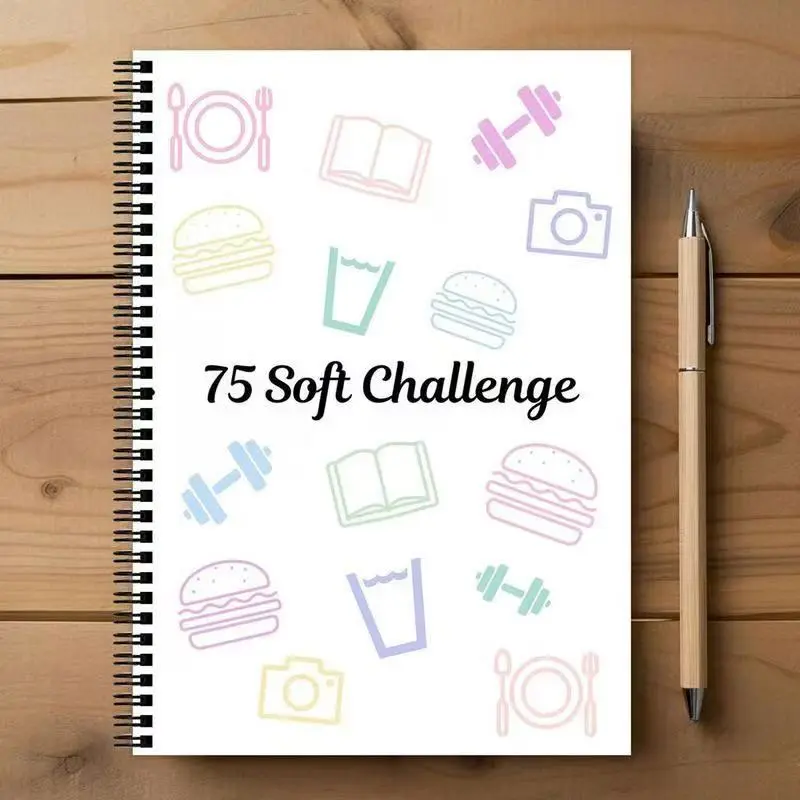 HABIT 75 Soft Challenge Spiral Bound Planner, Spiral Coil Notebook with Various Icons for Habit Formation, Self-Improvement, Productivity Planning (Career & Self-Help Book), Productivity Planner