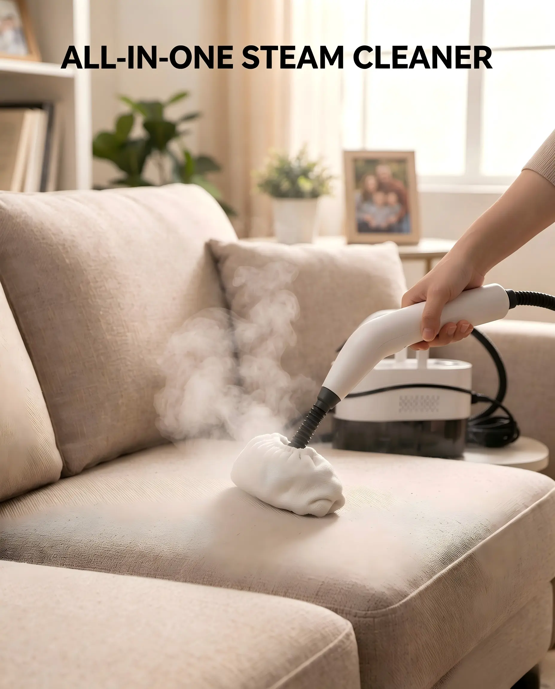 Multi-Purpose Portable Steam Cleaner, 120℃ High Temp Sanitizing Steam Cleaning Machine with All Attachments, Chemical-Free Deep Clean for Stove, Oven, Shower, Car Interior, Sofa, Mattress
