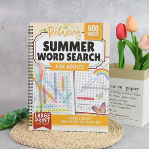 Relaxing Summer Word Search for Adults: Spiral-Bound Large Print Puzzle Book with 600 Summer Words – Thick, Easy-to-Read Pages for Stress Relief, Brain Training & Relaxing Leisure Time