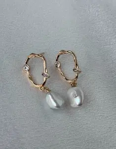 Irregular Keshi Pearl Stud Earrings