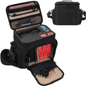 Portable   Case Large Carrying Storage Bag Compatible with  / OLED/  Lite, Soft Lining Hard Case for   Console Pro Controller & Accessories