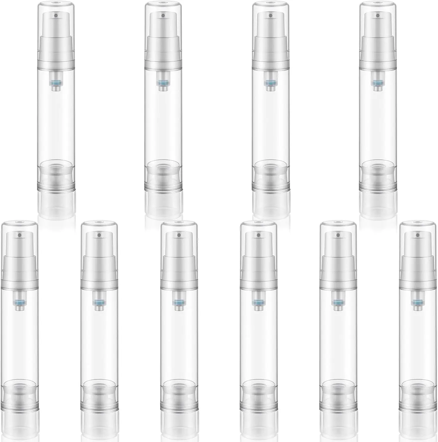 10Pcs Empty Airless Pump Bottles 10ML Refillable Airless Pump Travel Bottles