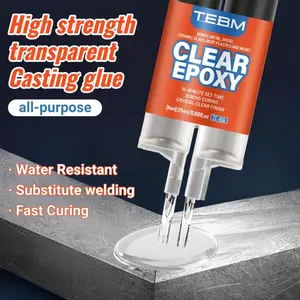 Transparent Epoxy Ab Glue, RV Metal Glass Acrylic Wood Furniture Adhesive, High Strength Waterproof Fast Curing Universal Glue, All Purpose Superglue, Quick Dry Adhesive