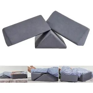 Bed Wedge Pillow for Side Sleeping for Back Pain Bed Wedges & Body positioners for Seniors Wedge Pillow Set for After Surgery, Knees Elevated, Preventing Bedsores, Gray