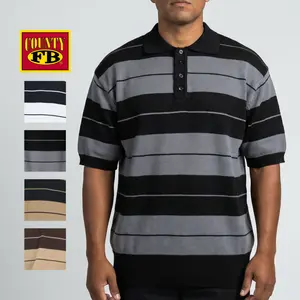 FB COUNTY Charlie Brown Shirt - FBCOUNTY Striped Casual Short Sleeve Medium Length Cotton Blend Top