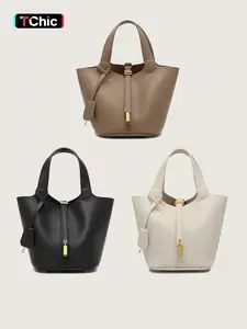 Women's Solid Color PU Leather Shoulder Handbag, Fashion Trendy Versatile Bag for Daily Use and Commuting, Great Christmas Gift for Fall & Winter, PU Tote Satchel, Faux Leather Bag