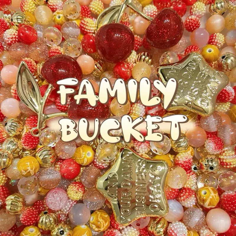FAMILY DIY BEADS KIT | For Pens, Phone Chains & Keychains |  5 bags x 850ml Diy Craft Embellishments Handmade Embellishments, Acrylic Bead Mix, Bead Assortment