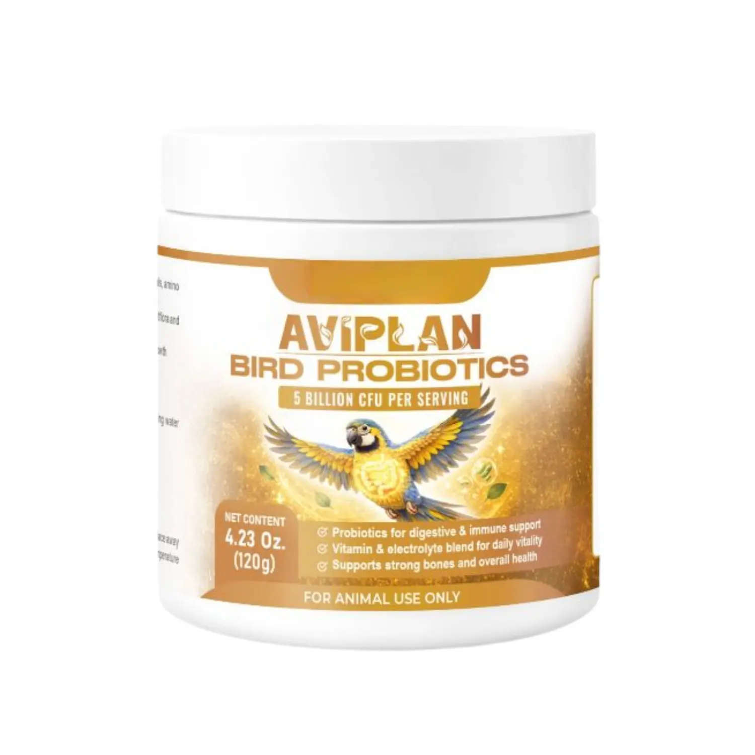 120g Bird Probiotic Supplement for Pet Birds, Digestive and Gut Health Support, Daily Nutrition Powder