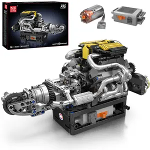 Mould King 10207 V8 Mini Engine Build Kit Realistic ABS Material Electric Drive Model Toy for Display 761 Pieces STEM Educational Building Kit