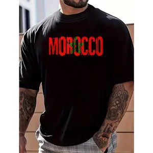 100% Cotton Moroccan Flag Morocco Soccer Jersey For Men Women Boys Girls T-Shirt Women's Men's Graphic Tee Crew Neck summer vacation Tops